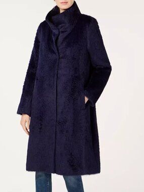 Eileen Fisher Alpaca High-Collar Coat - Size Medium